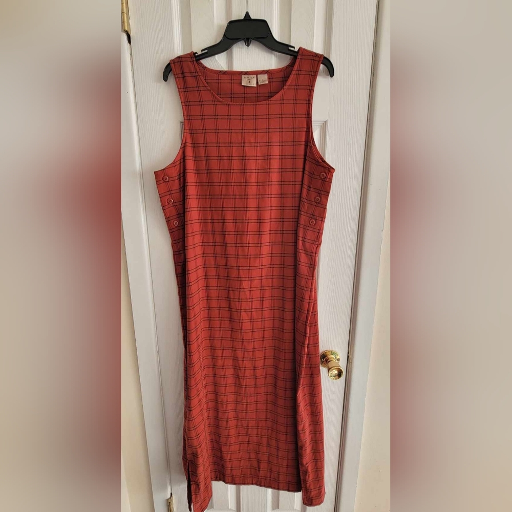 Vintage Mountain Lake Sleeveless Dress large